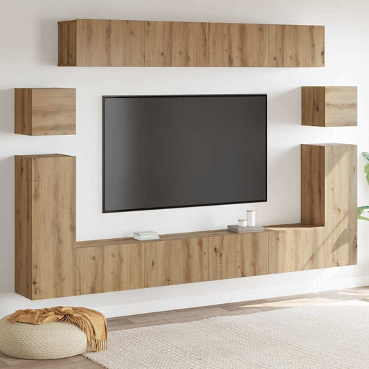 TV-Schrank-Set 8 pcs Artisan-Eiche Mittelgroß Holzwerkstoff