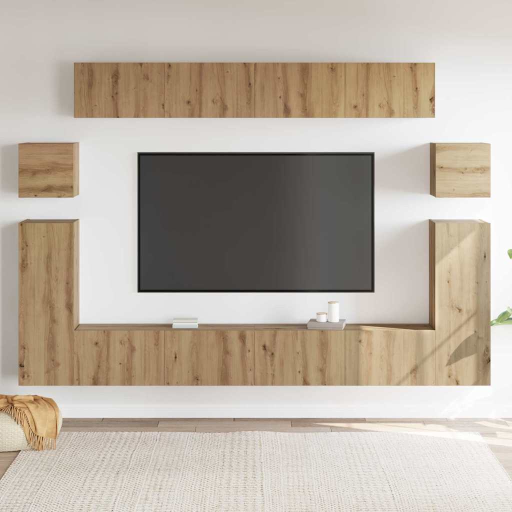 TV-Schrank-Set 8 pcs Artisan-Eiche Mittelgroß Holzwerkstoff