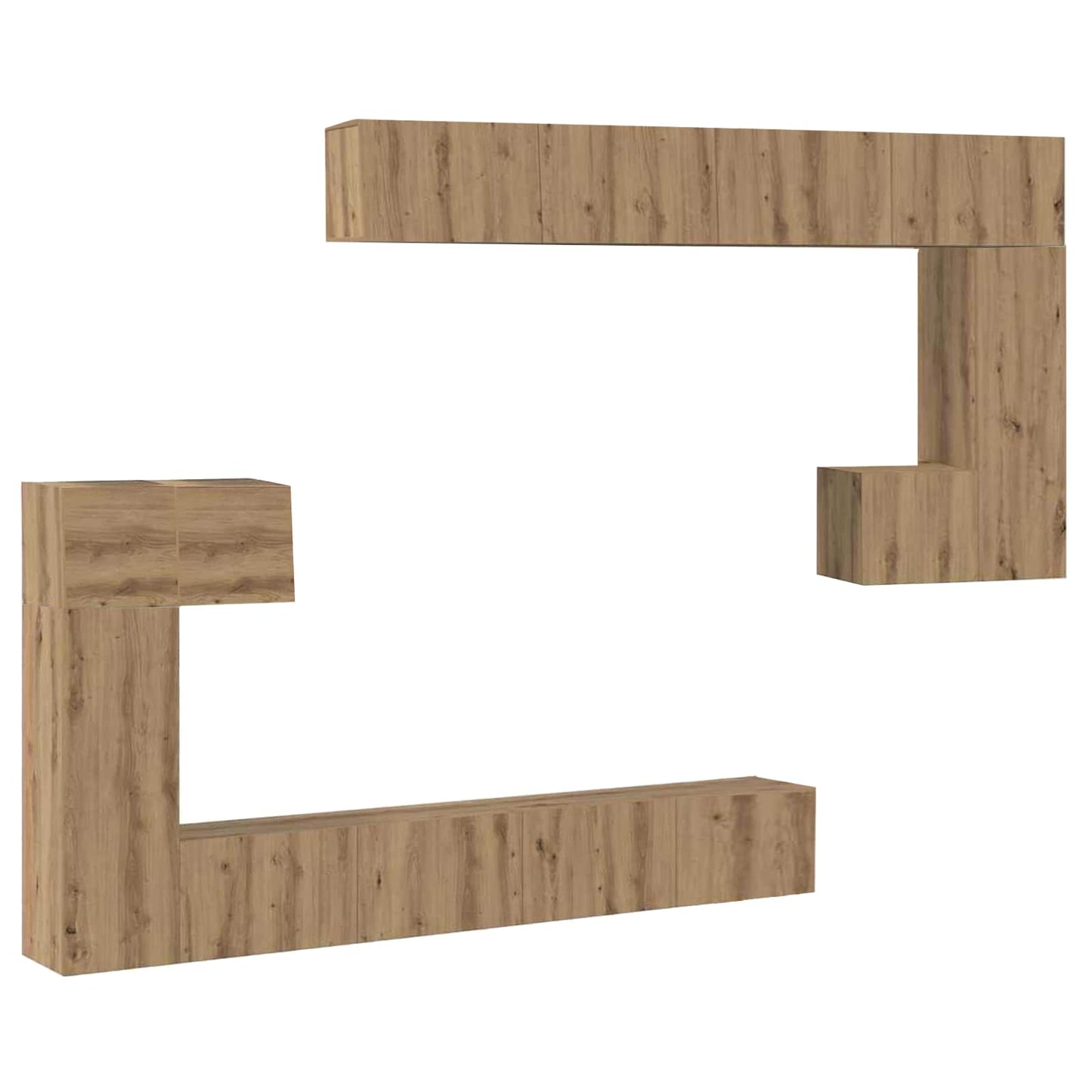 TV-Einheiten Wandmontiert 4 pcs Artisan-Eiche Holzwerkstoff