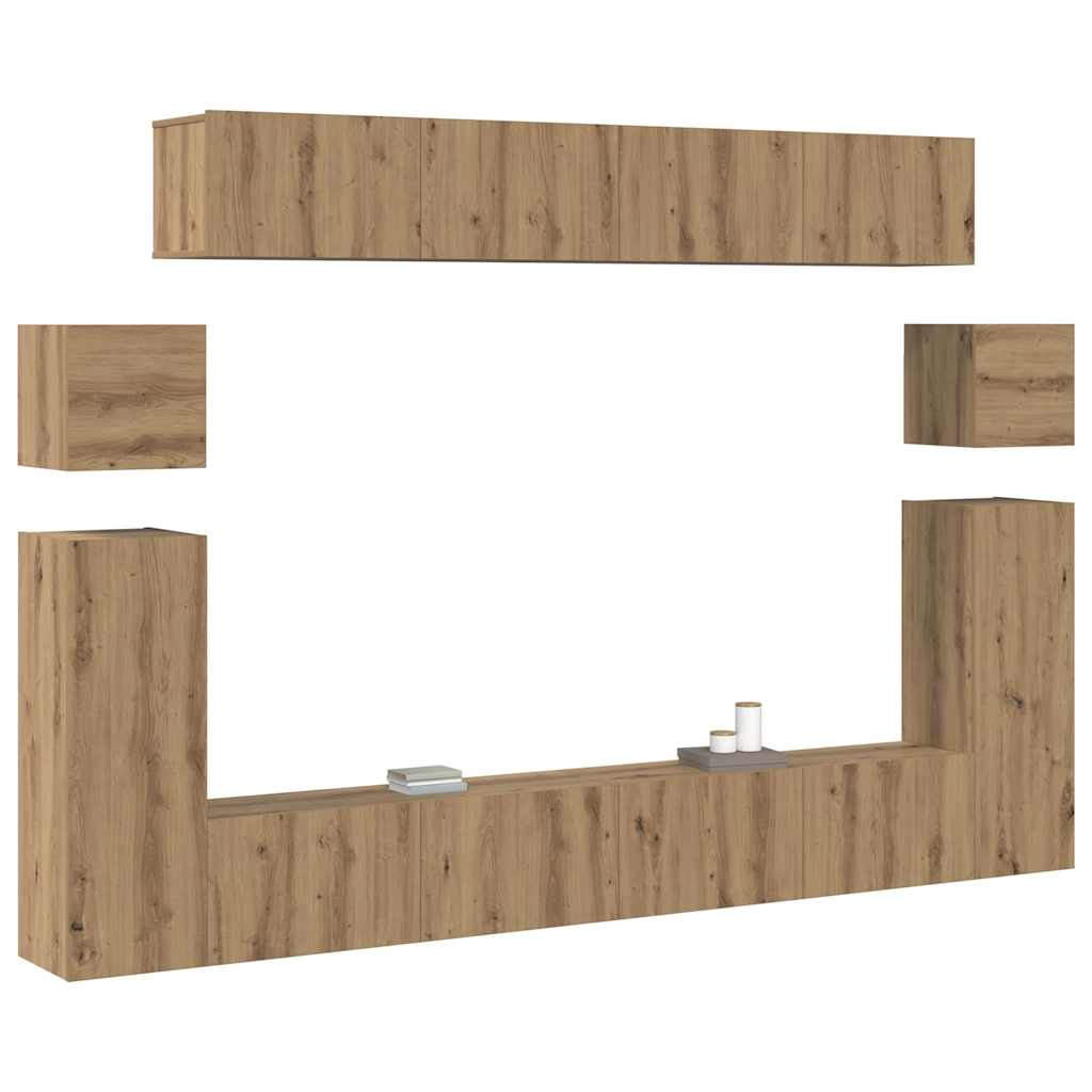 TV-Schrank-Set 8 pcs Artisan-Eiche Mittelgroß Holzwerkstoff