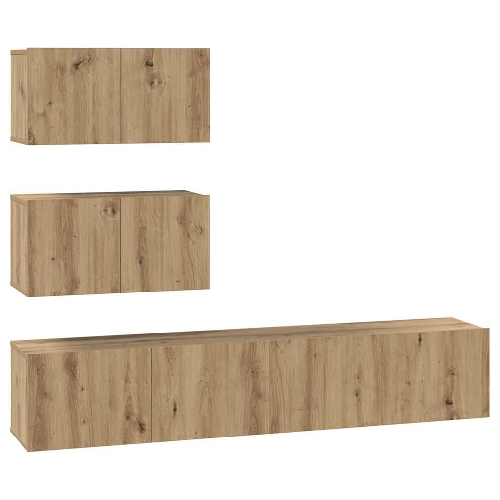 TV-Schrankset 4 stk. Artisan-Eiche Holzwerkstoff