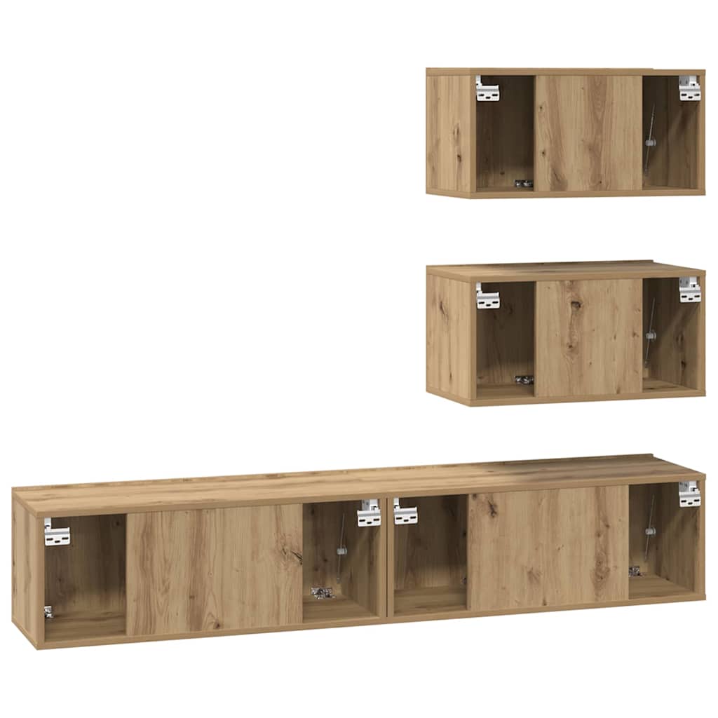 TV-Schrankset 4 stk. Artisan-Eiche Holzwerkstoff