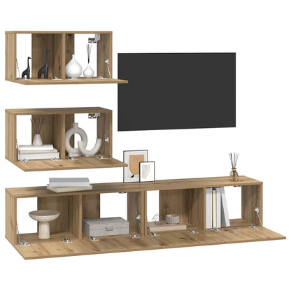 TV-Schrankset 4 stk. Artisan-Eiche Holzwerkstoff