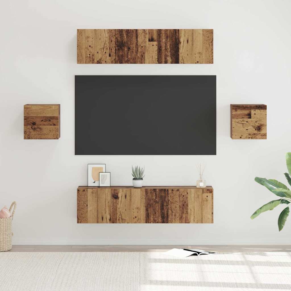 TV-Schrankset 6 stk. Altholz Holzwerkstoff