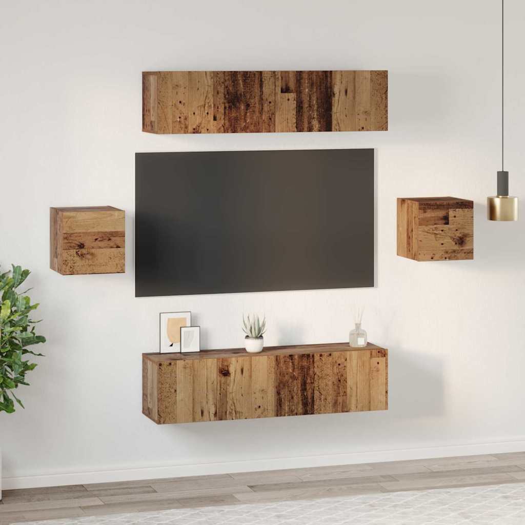 TV-Schrankset 6 stk. Altholz Holzwerkstoff