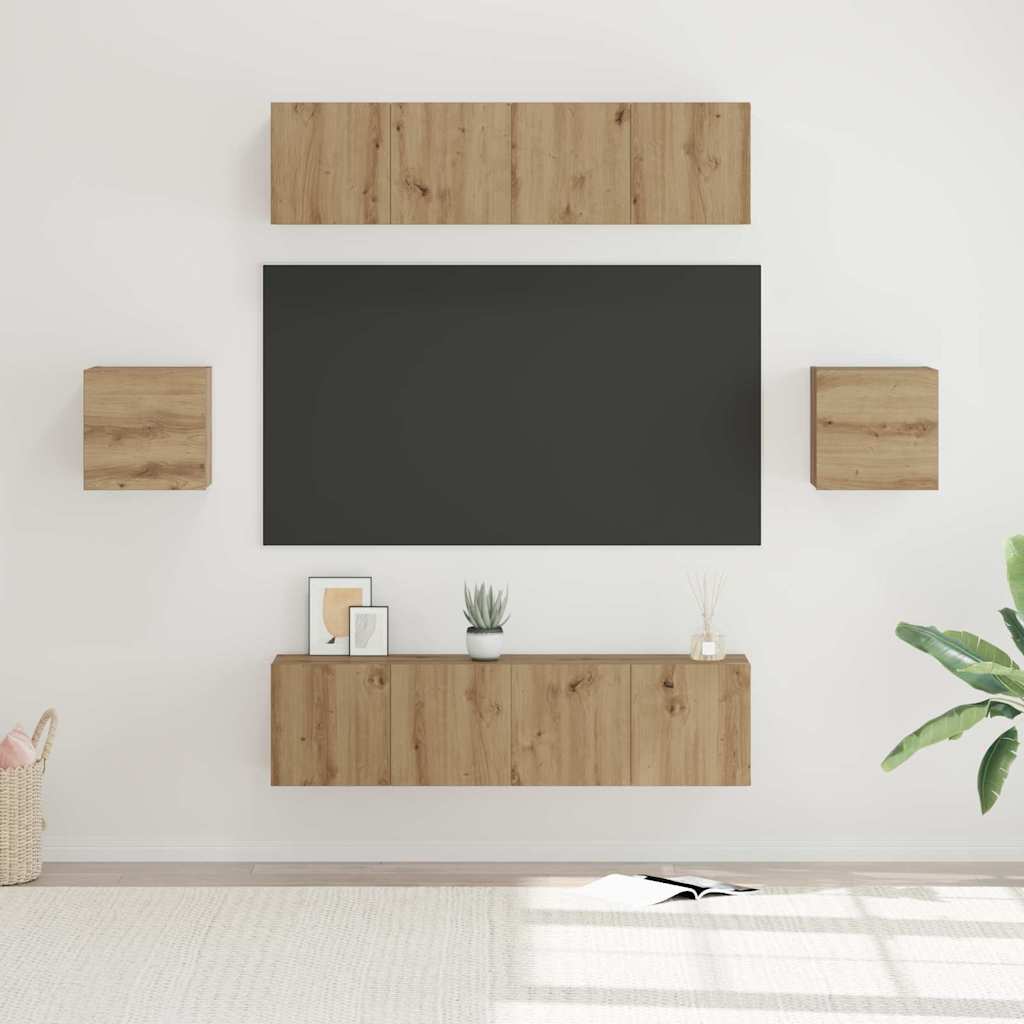 TV-Schrankset 6 stk. Artisan-Eiche Holzwerkstoff