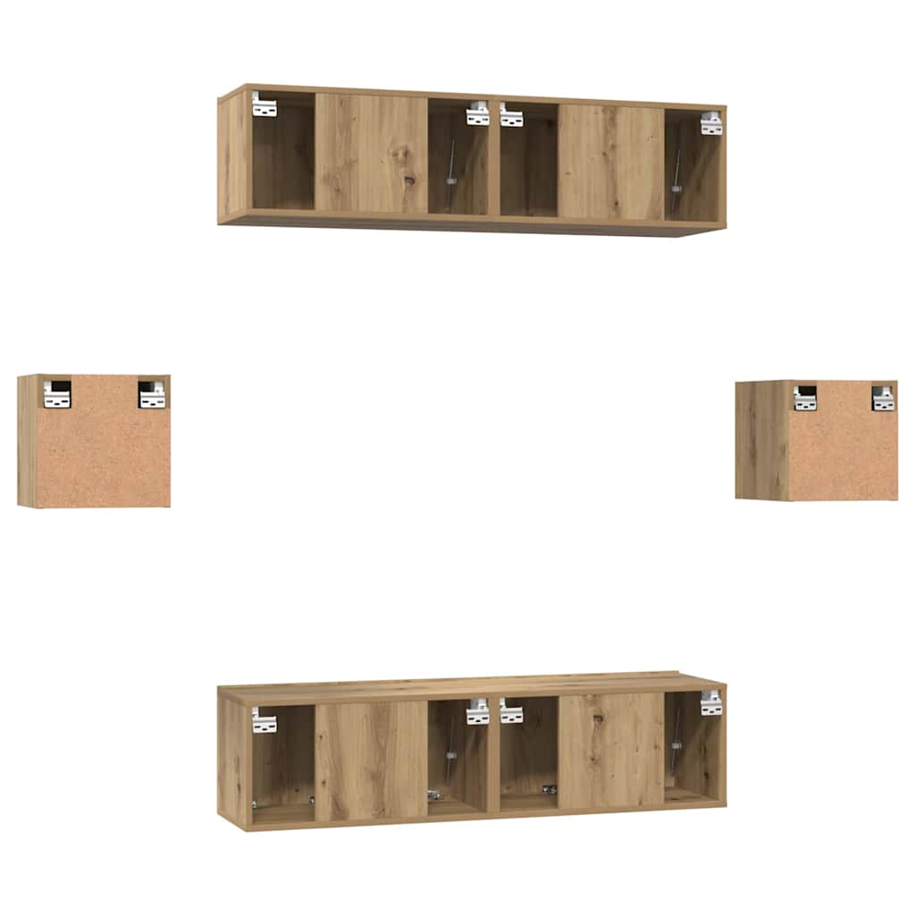 TV-Schrankset 6 stk. Artisan-Eiche Holzwerkstoff