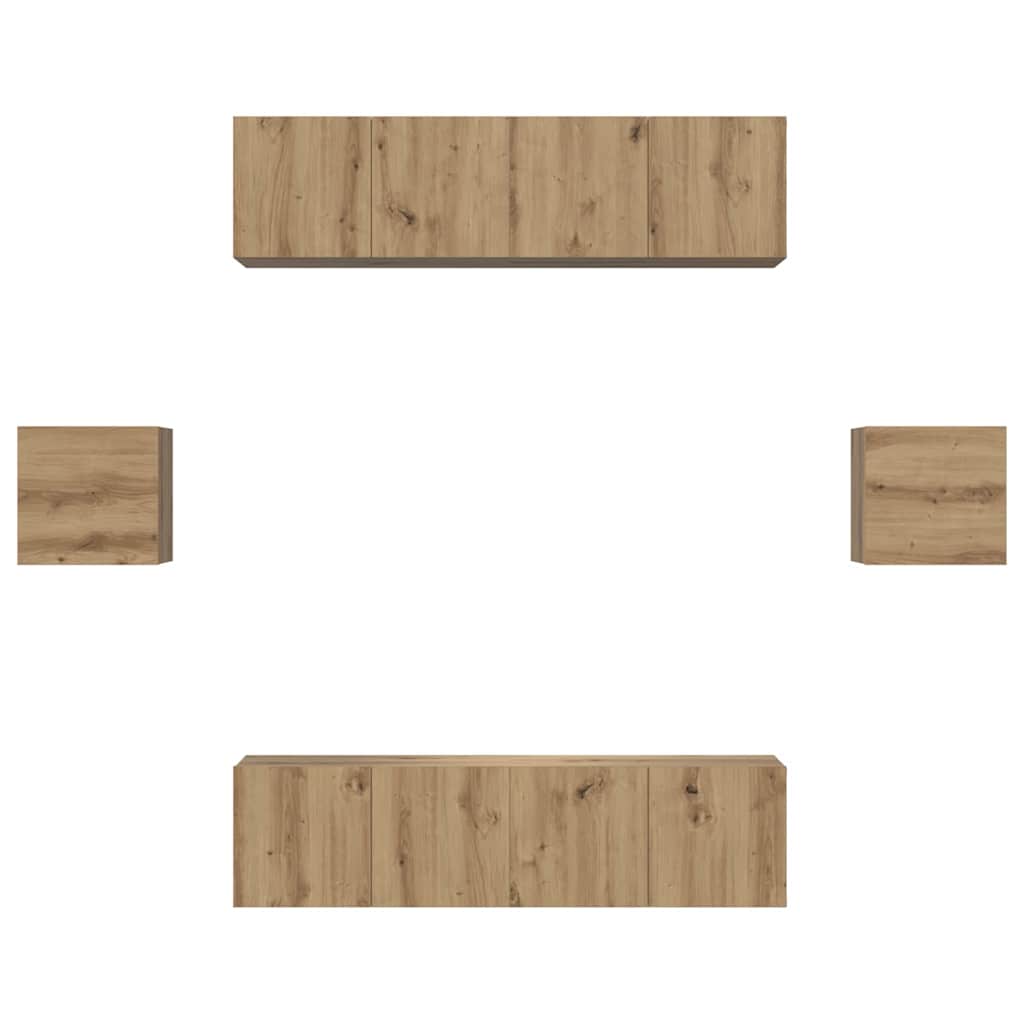 TV-Schrankset 6 stk. Artisan-Eiche Holzwerkstoff
