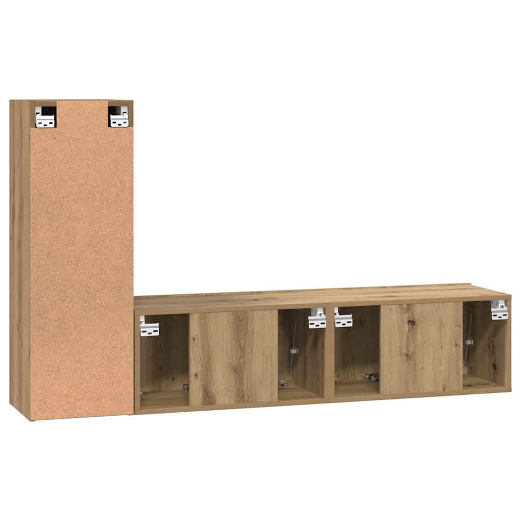 TV-Möbel-Set 3 pcs Artisan-Eiche 60 x 30 x 30 cm Holzwerkstoff