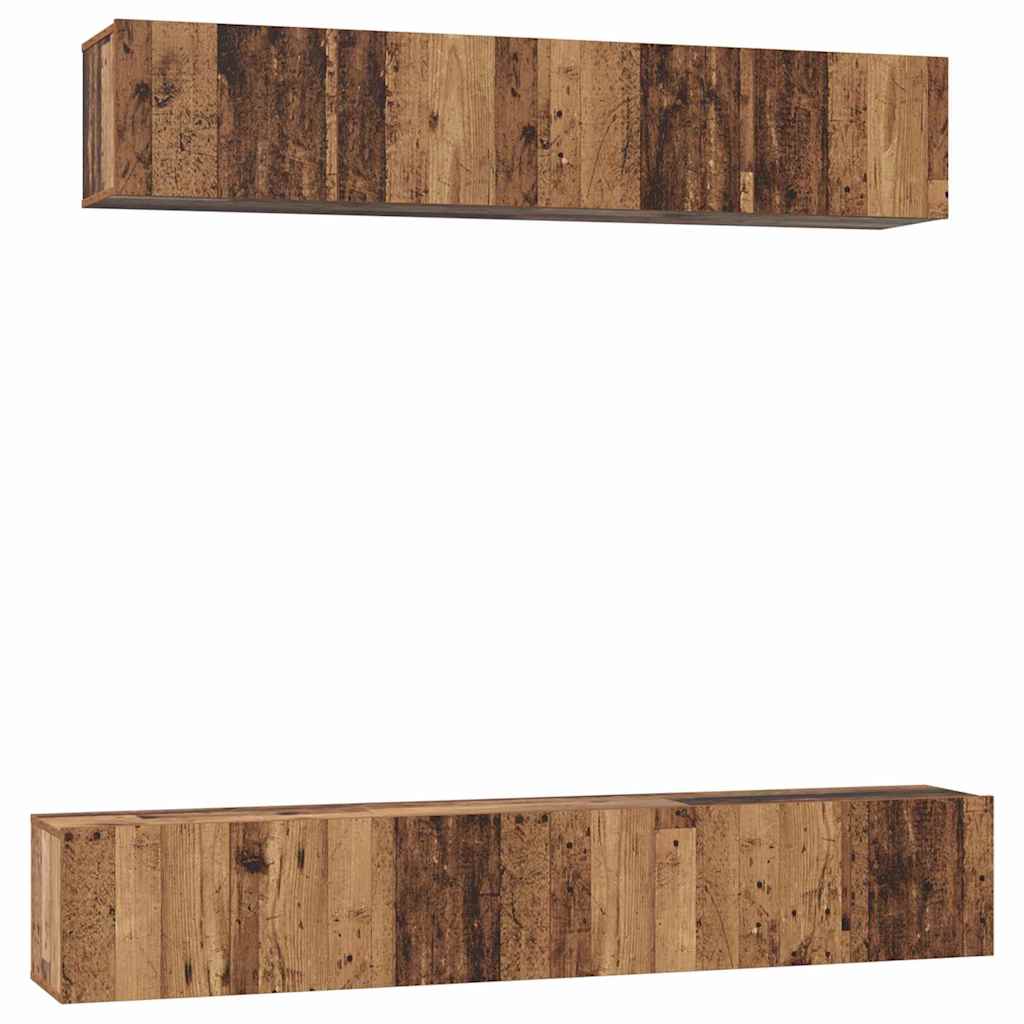 TV-Schrank Set Wandmontiert 5 pcs Altholz Holzwerkstoff