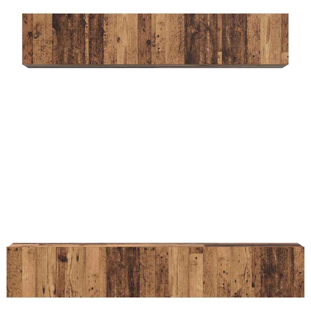 TV-Schrank Set Wandmontiert 5 pcs Altholz Holzwerkstoff