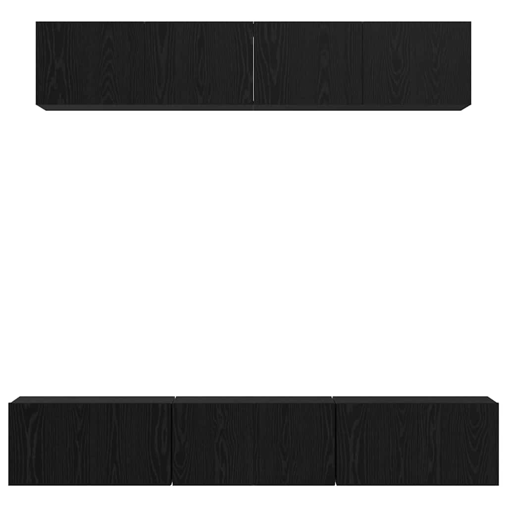 TV-Schrank-Set 5 pcs Schwarz Eichen-Optik Holzwerkstoff