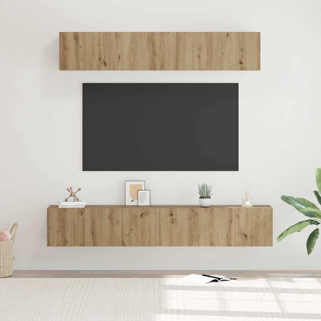 TV-Schrank Set Wandmontiert 5 pcs Artisan-Eiche Holzwerkstoff