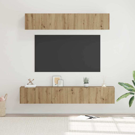 TV-Schrank Set Wandmontiert 5 pcs Artisan-Eiche Holzwerkstoff