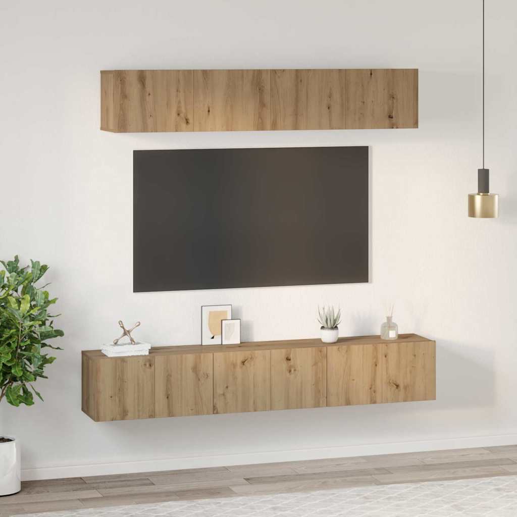 TV-Schrank Set Wandmontiert 5 pcs Artisan-Eiche Holzwerkstoff