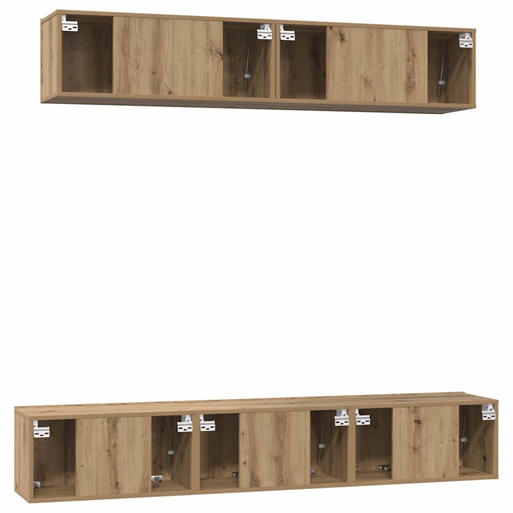 TV-Schrank Set Wandmontiert 5 pcs Artisan-Eiche Holzwerkstoff