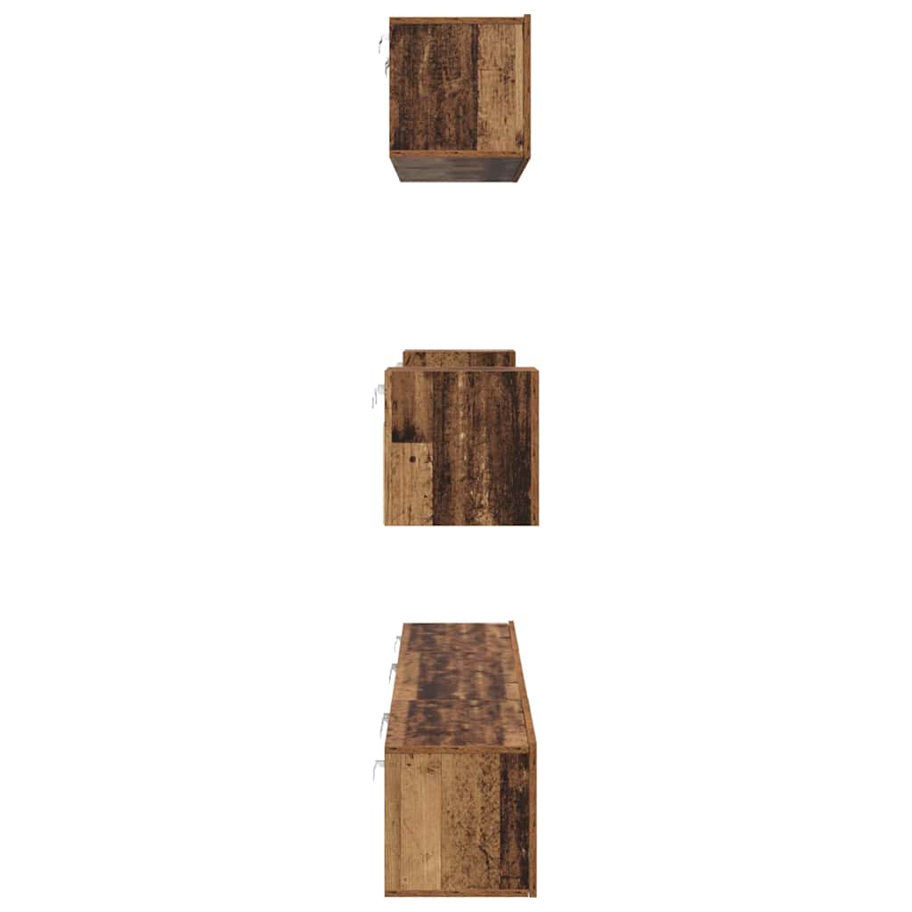 TV-Schrankset Wandmontiert 7 pcs Altholz Holzwerkstoff