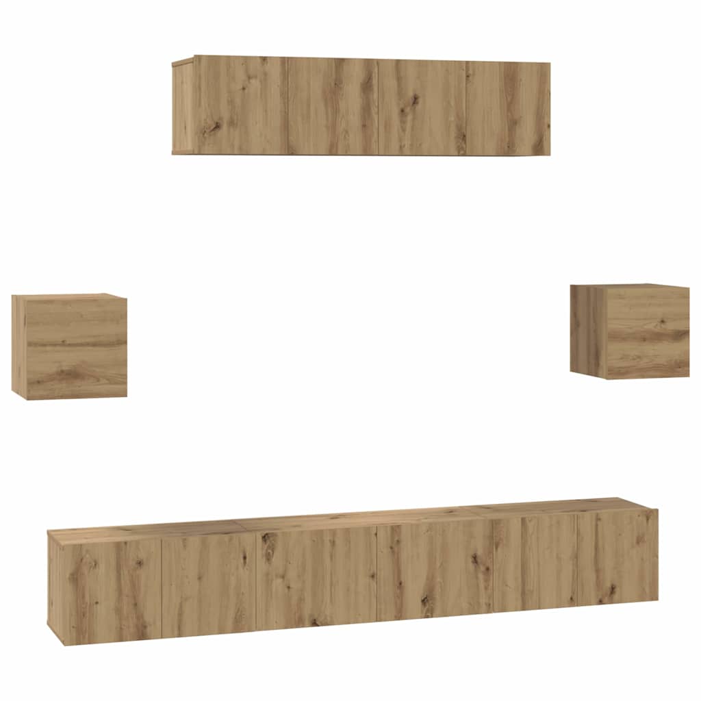 TV-Schrankset 7 stk. Artisan-Eiche Holzwerkstoff