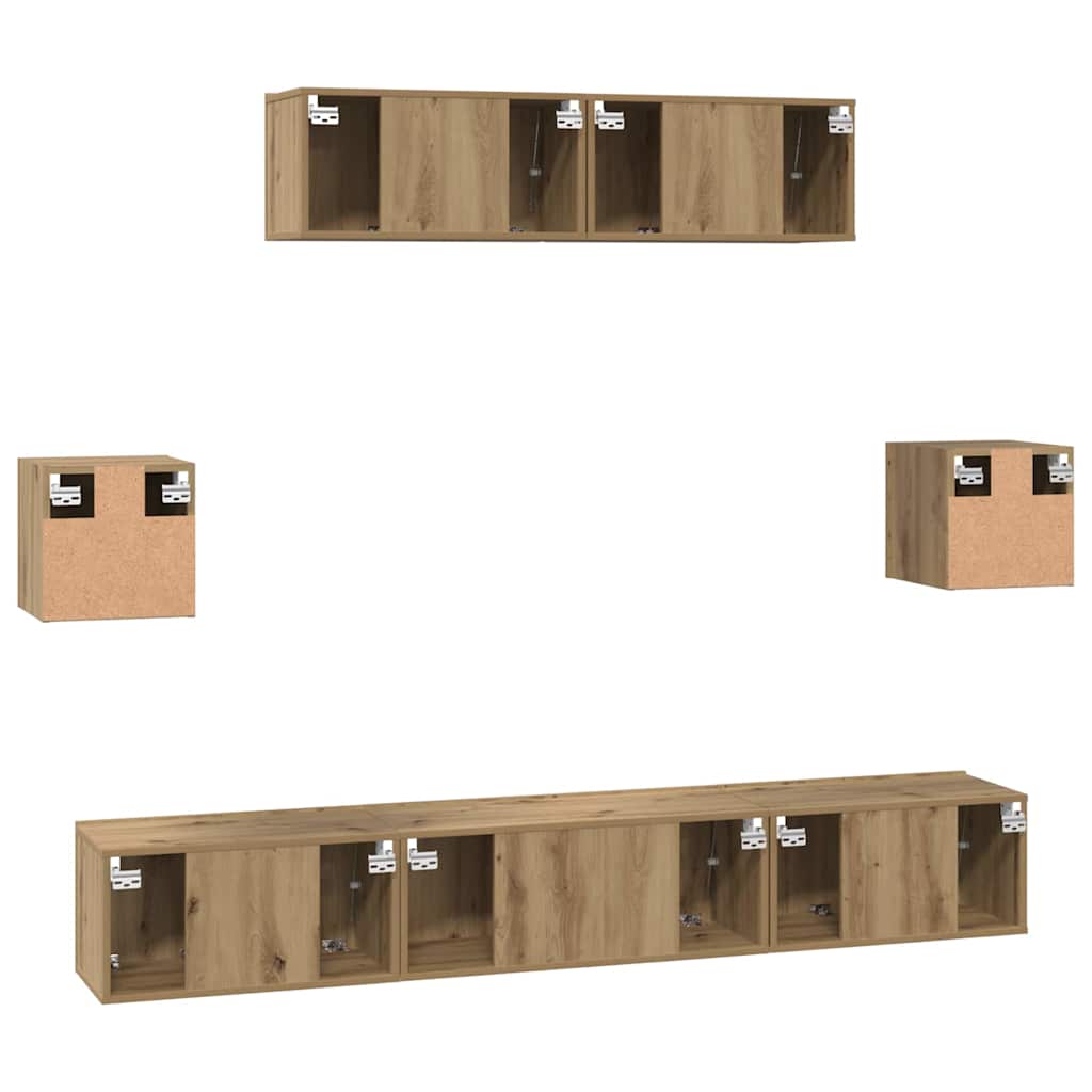 TV-Schrankset 7 stk. Artisan-Eiche Holzwerkstoff