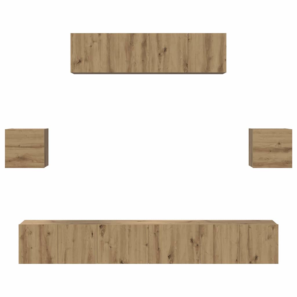 TV-Schrankset 7 stk. Artisan-Eiche Holzwerkstoff