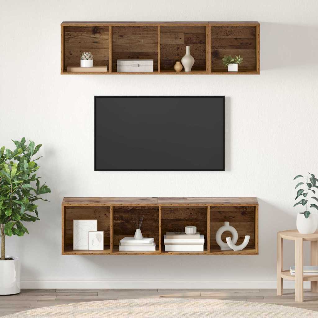 TV-Schrankset 3 stk. Altholz Holzwerkstoff