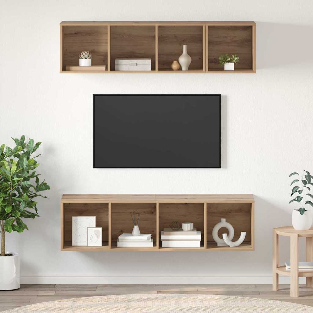 TV-Schrankset 3 pcs Artisan-Eiche Holzwerkstoff