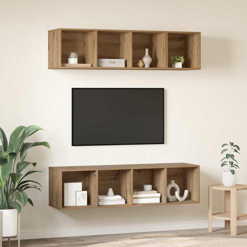 TV-Schrankset 3 pcs Artisan-Eiche Holzwerkstoff