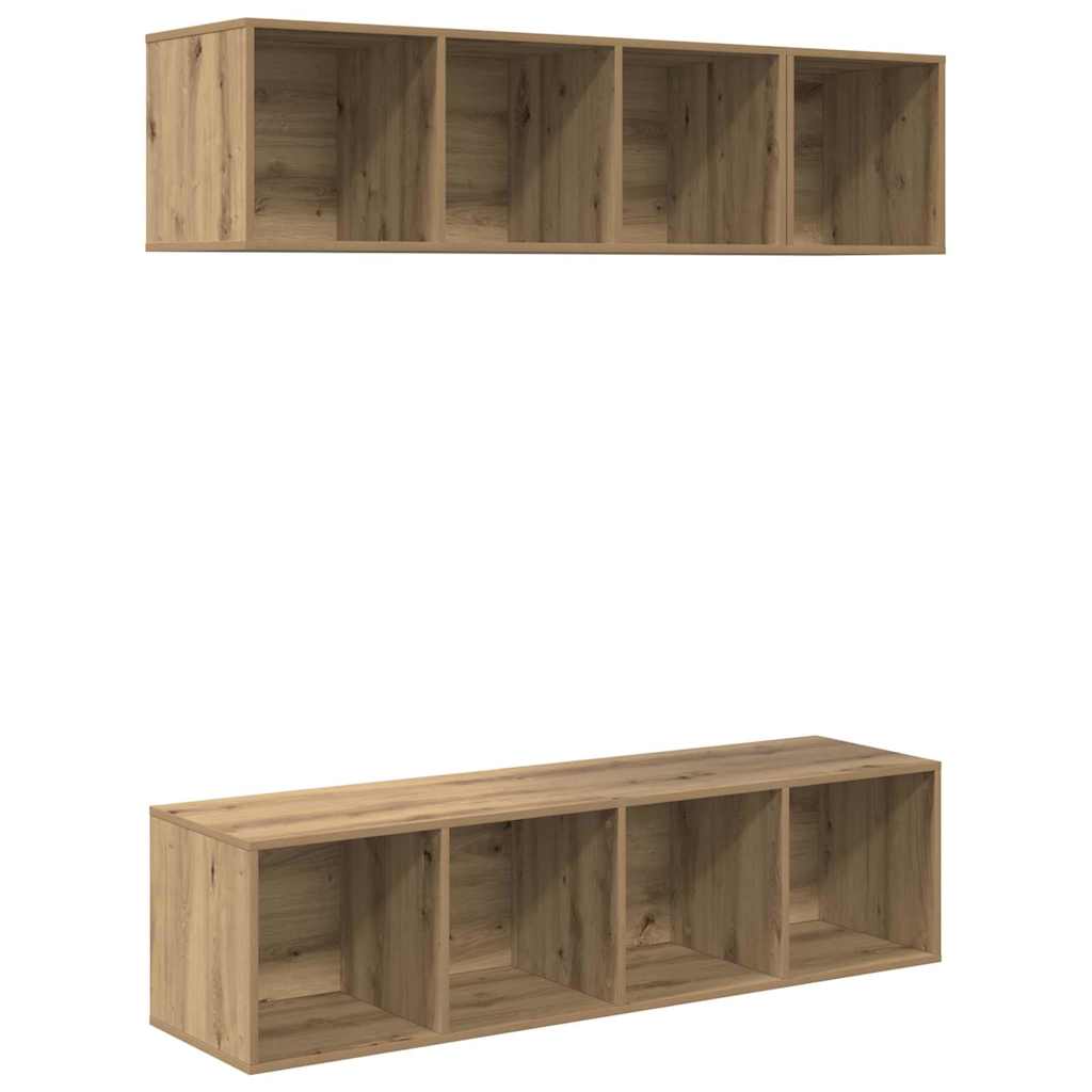 TV-Schrankset 3 pcs Artisan-Eiche Holzwerkstoff