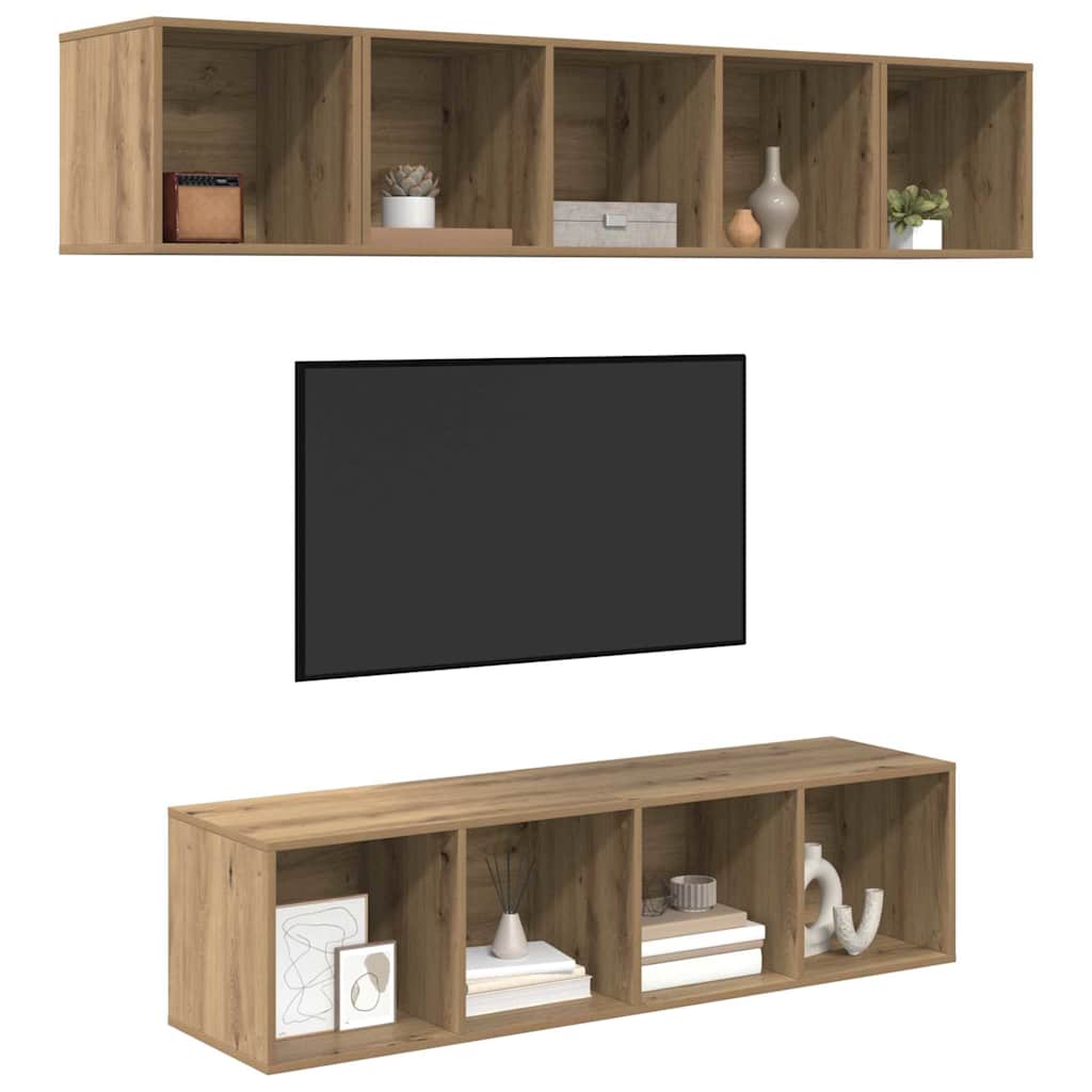 TV-Schrankset 4 stk. Artisan-Eiche Holzwerkstoff