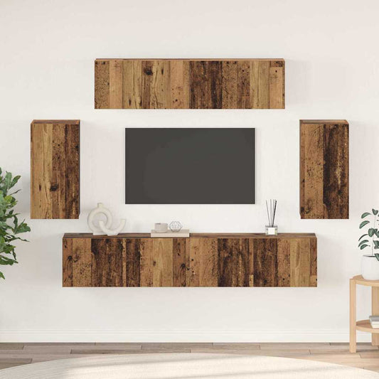 TV-Schranksystem 6 pcs Altholz 80 x 30 x 30 cm Holzwerkstoff