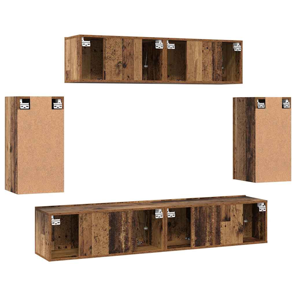 TV-Schranksystem 6 pcs Altholz 80 x 30 x 30 cm Holzwerkstoff