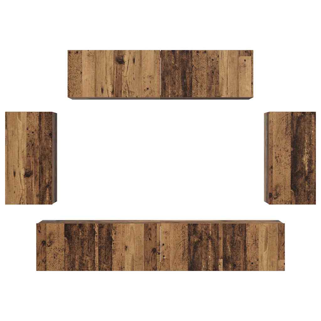 TV-Schranksystem 6 pcs Altholz 80 x 30 x 30 cm Holzwerkstoff