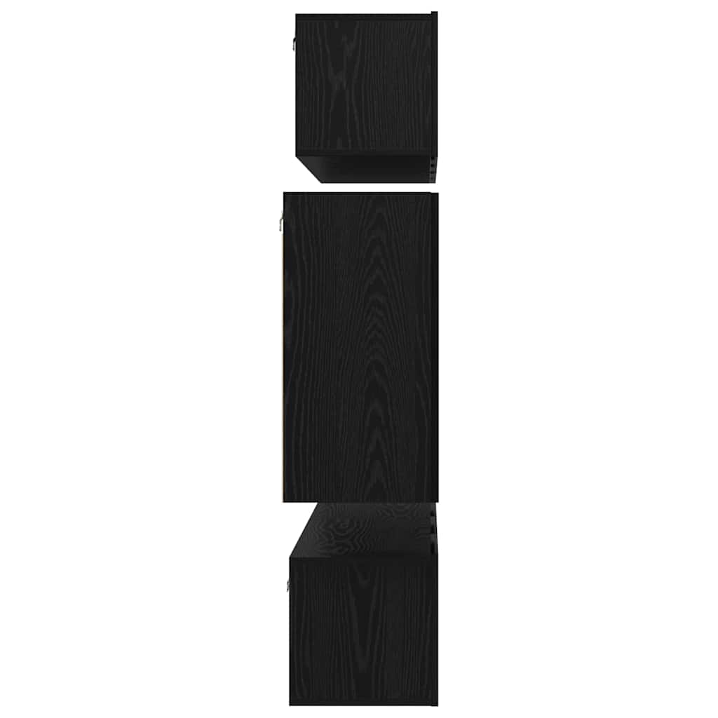TV-Schranksystem 6 pcs Schwarz Eichen-Optik 80 x 30 x 30 cm