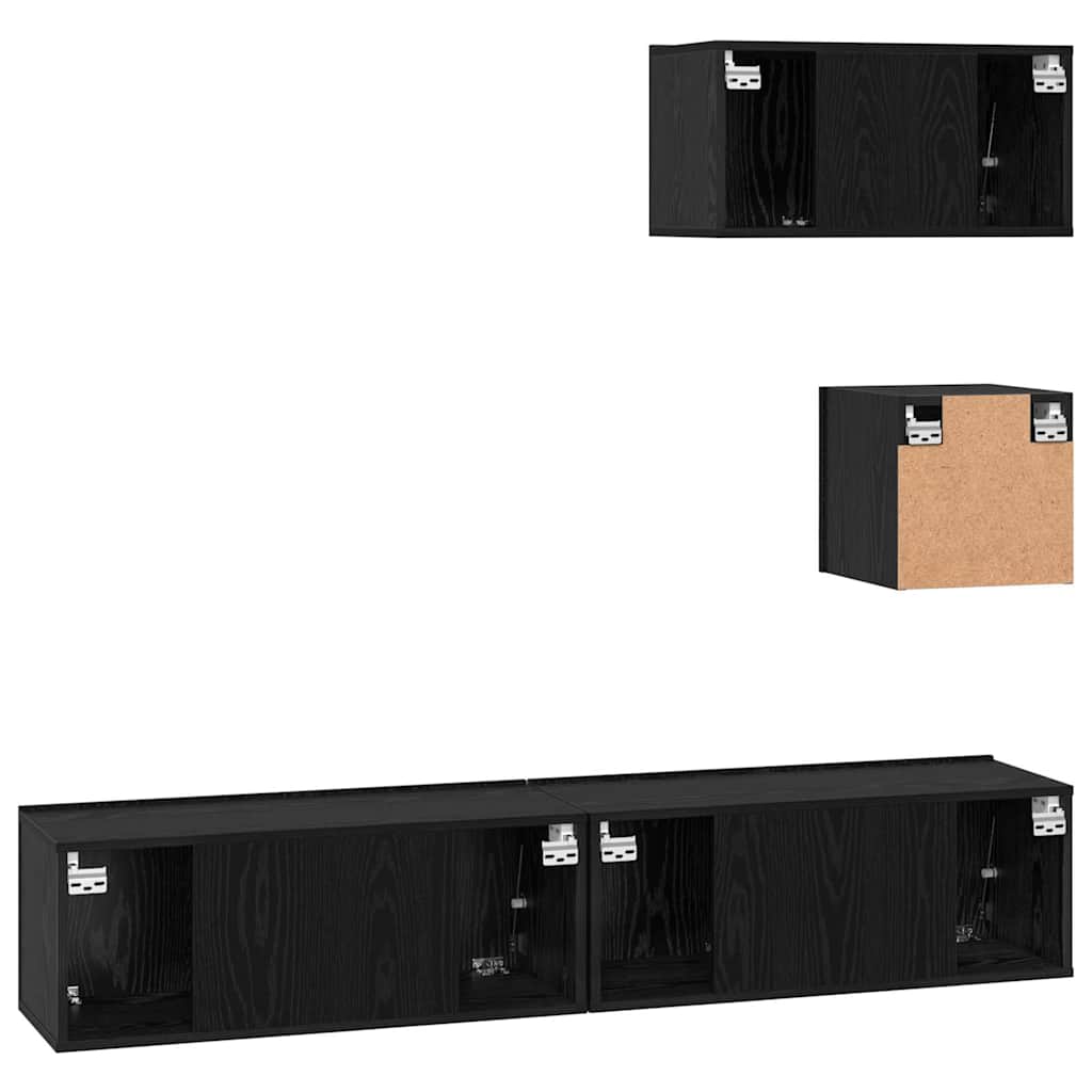 TV-Möbel-Set 4 pcs Schwarz Eichen-Optik 80 x 30 x 30 cm