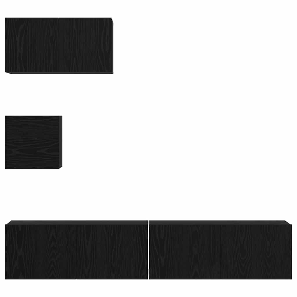 TV-Möbel-Set 4 pcs Schwarz Eichen-Optik 80 x 30 x 30 cm