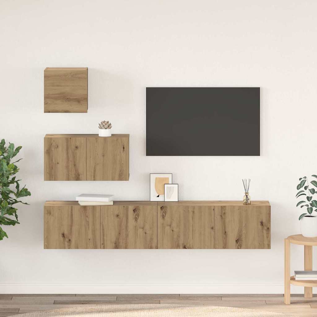 TV-Schrankset 4 stk. Artisan-Eiche Holzwerkstoff