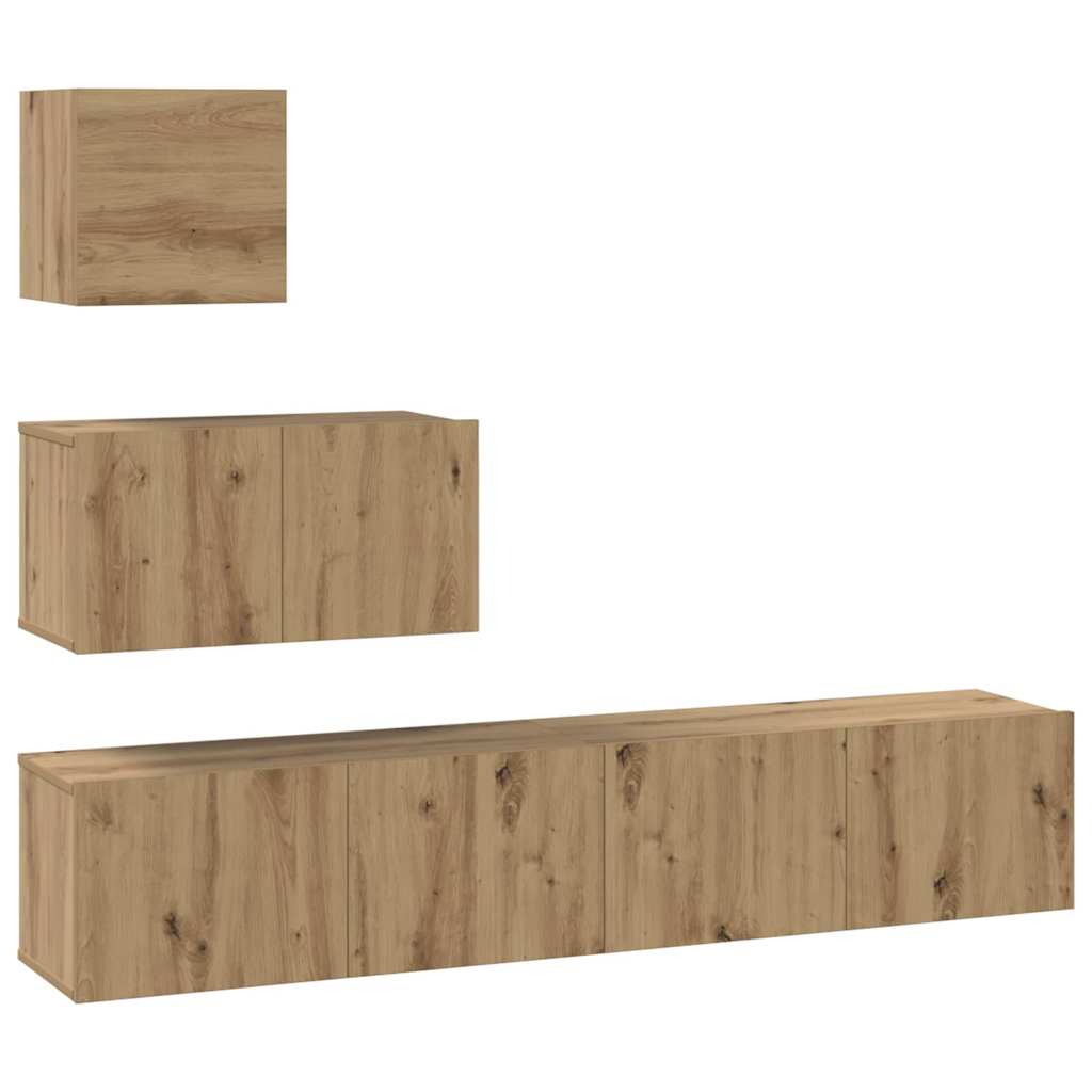 TV-Schrankset 4 pcs Artisan-Eiche Holzwerkstoff