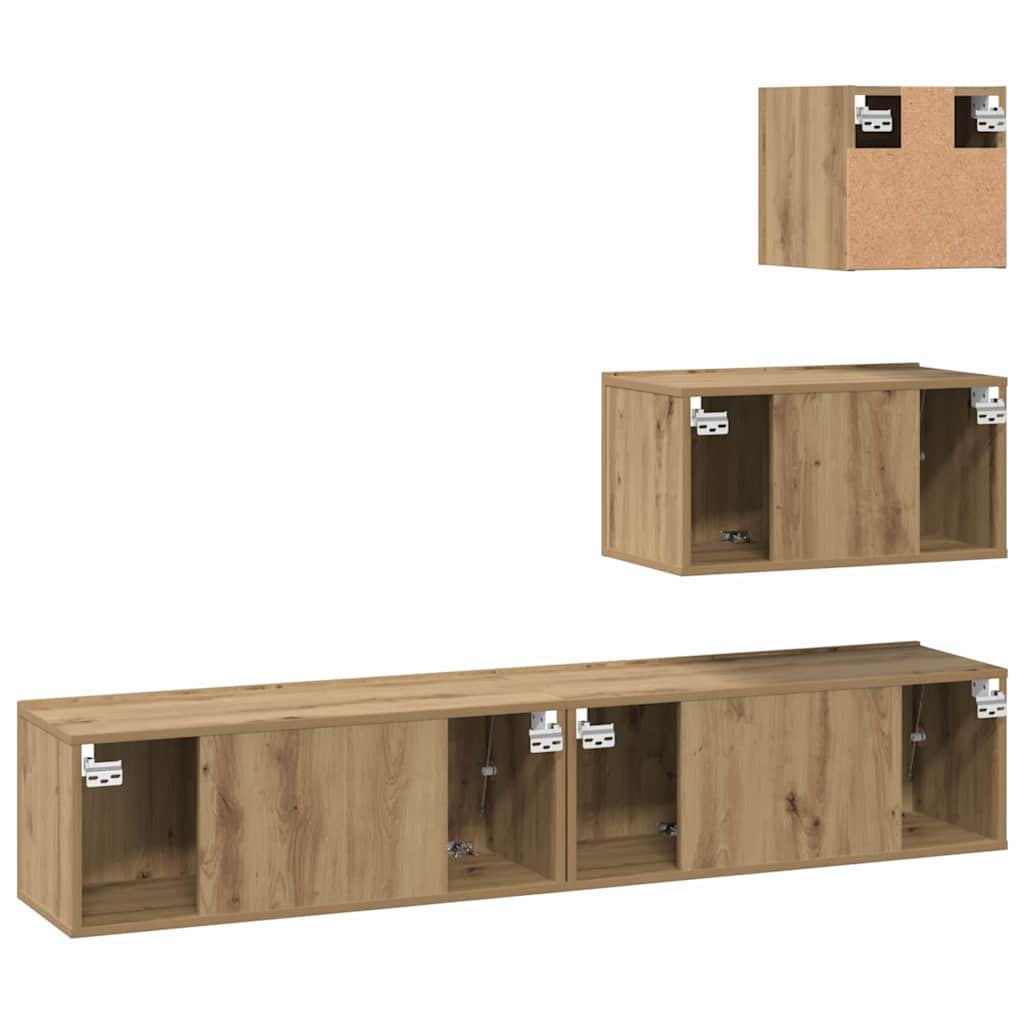 TV-Schrankset 4 pcs Artisan-Eiche Holzwerkstoff