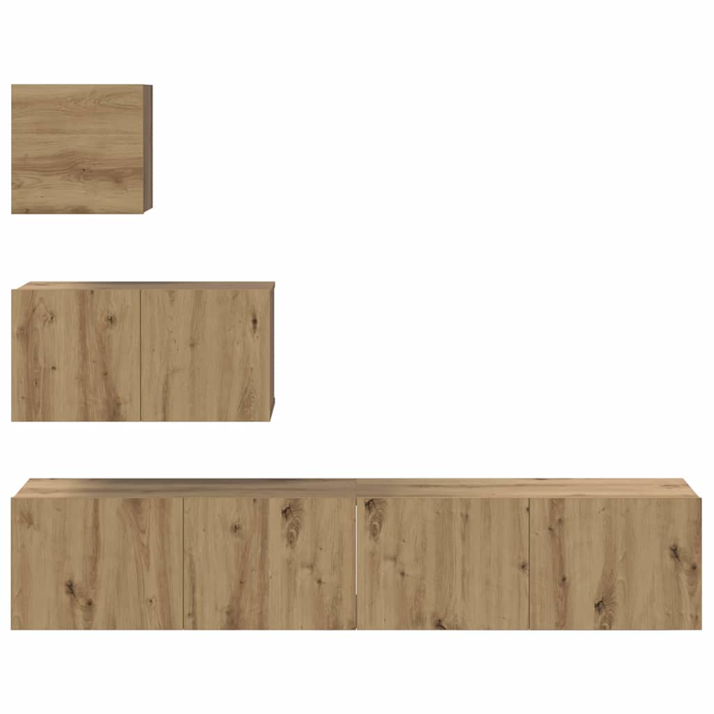 TV-Schrankset 4 pcs Artisan-Eiche Holzwerkstoff