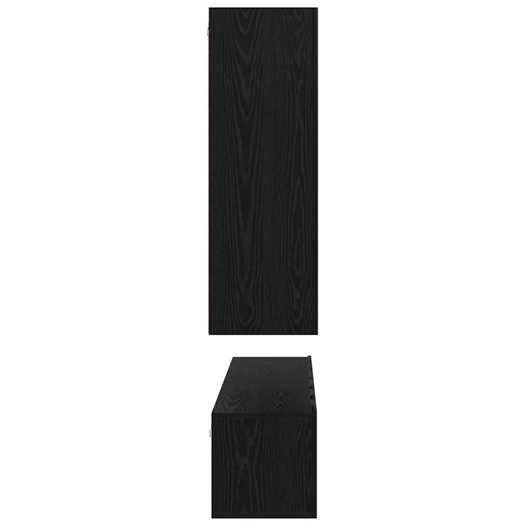 TV-Schrank-Set Wandmontiert 5 pcs Schwarz Eichen-Optik