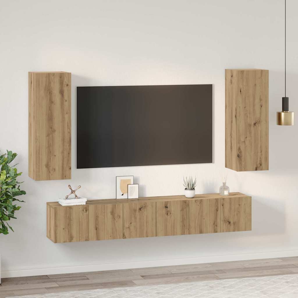 TV-Schrank-Set 5 pcs Artisan-Eiche 30,5 x 30 x 90 cm