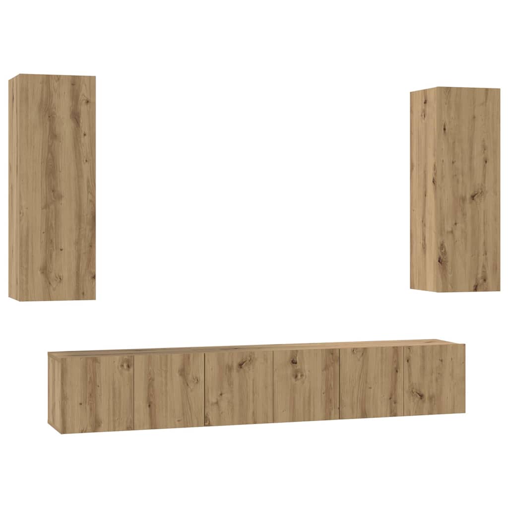 TV-Schrank-Set 5 pcs Artisan-Eiche 30,5 x 30 x 90 cm