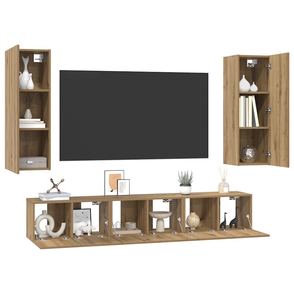TV-Schrank-Set 5 pcs Artisan-Eiche 30,5 x 30 x 90 cm