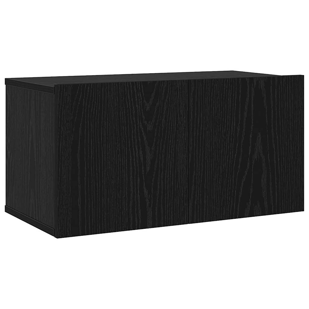 TV-Schrank-Set Wandmontiert 4 pcs Schwarz Eichen-Optik