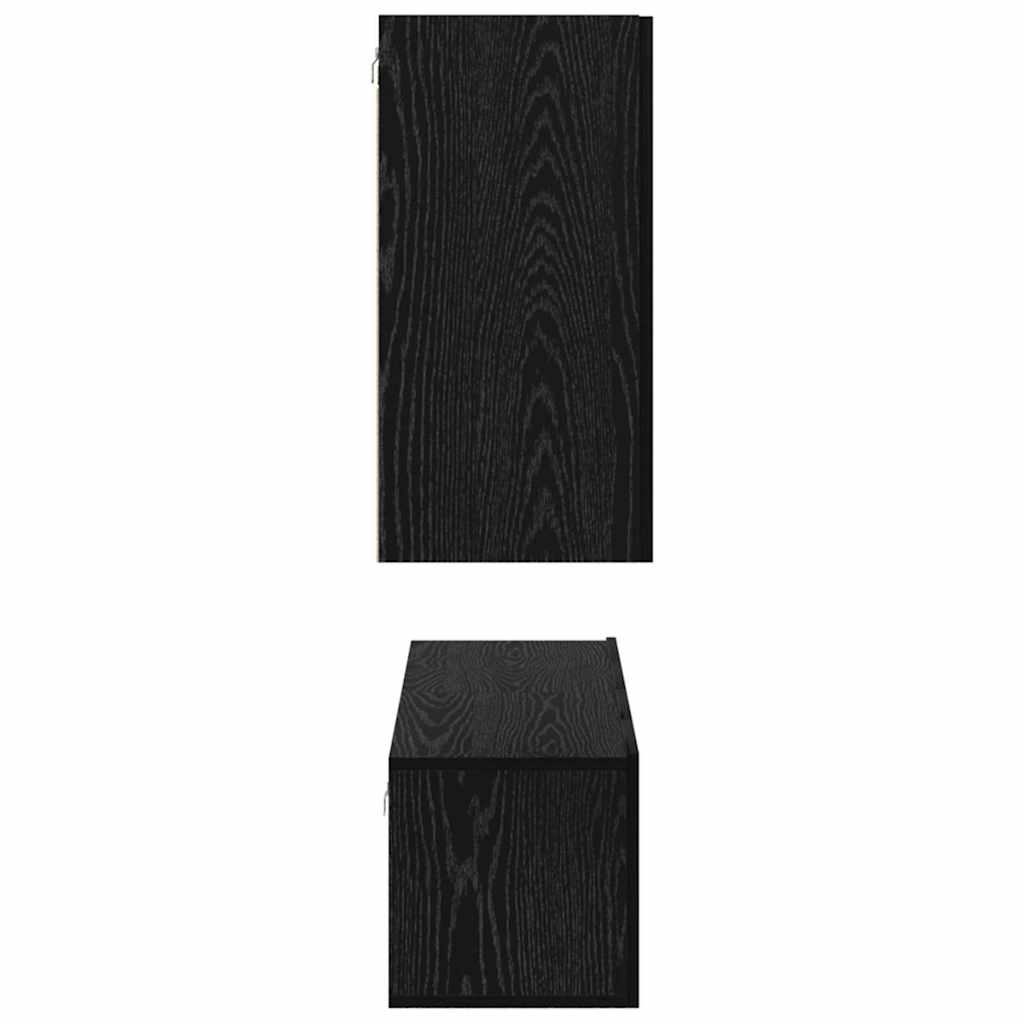 TV-Schrank-Set Wandmontiert 4 pcs Schwarz Eichen-Optik
