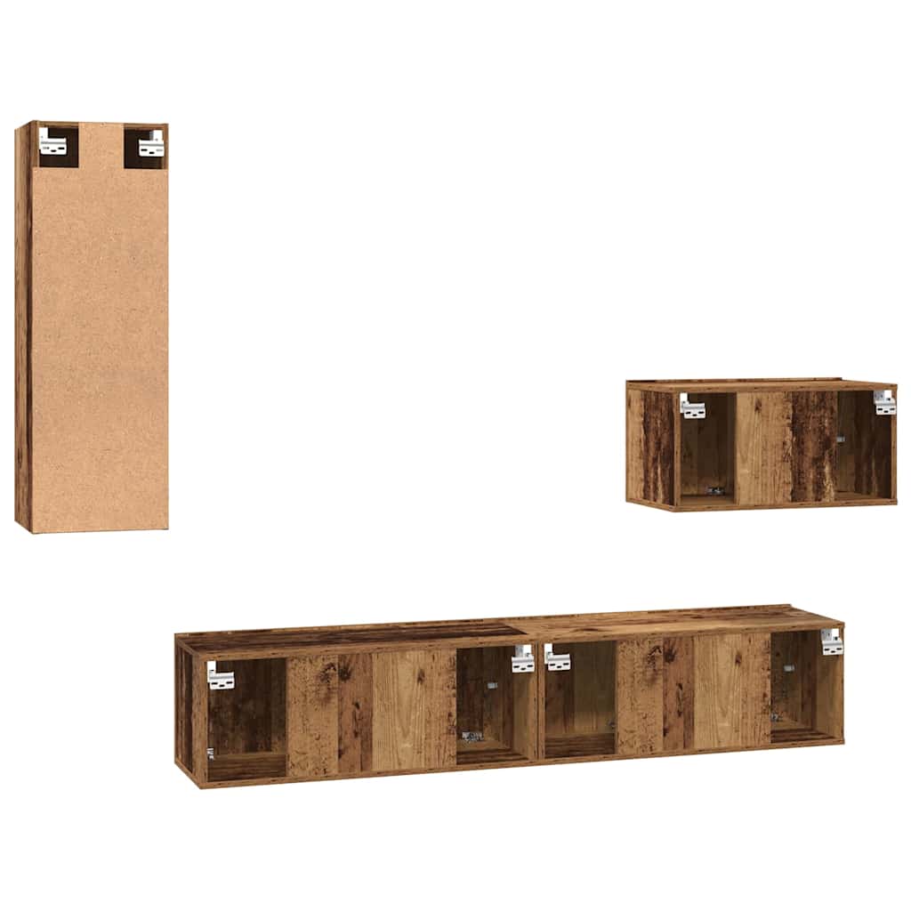 Wand-TV-Schrank 4 stk. Altholz Holzwerkstoff