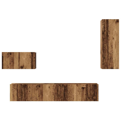 Wand-TV-Schrank 4 stk. Altholz Holzwerkstoff