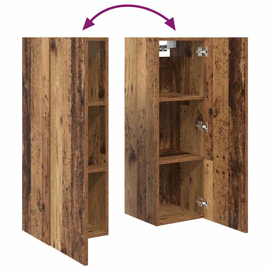 Wand-TV-Schrank Wandmontiert 4 pcs Altholz Holzwerkstoff
