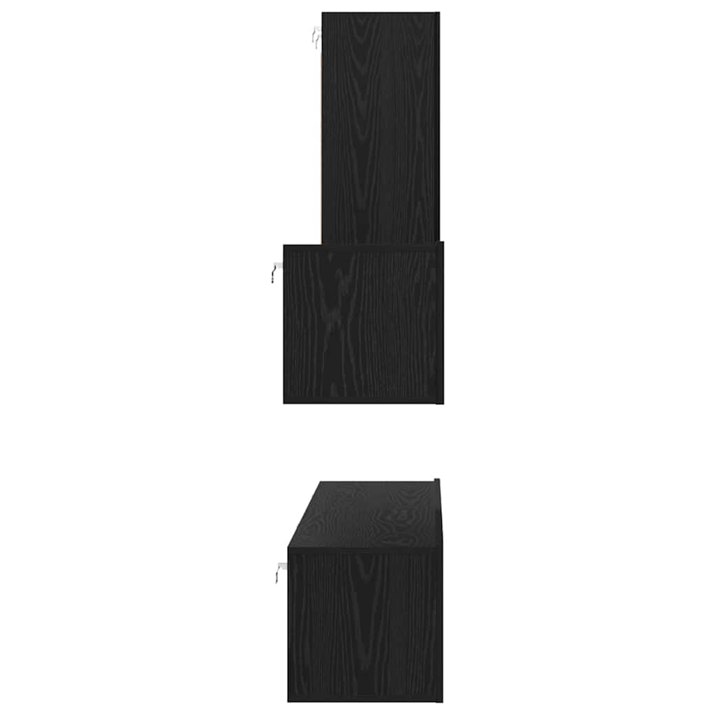 Wand-TV-Schrank 4 stk. Schwarz Eichen-Optik Holzwerkstoff