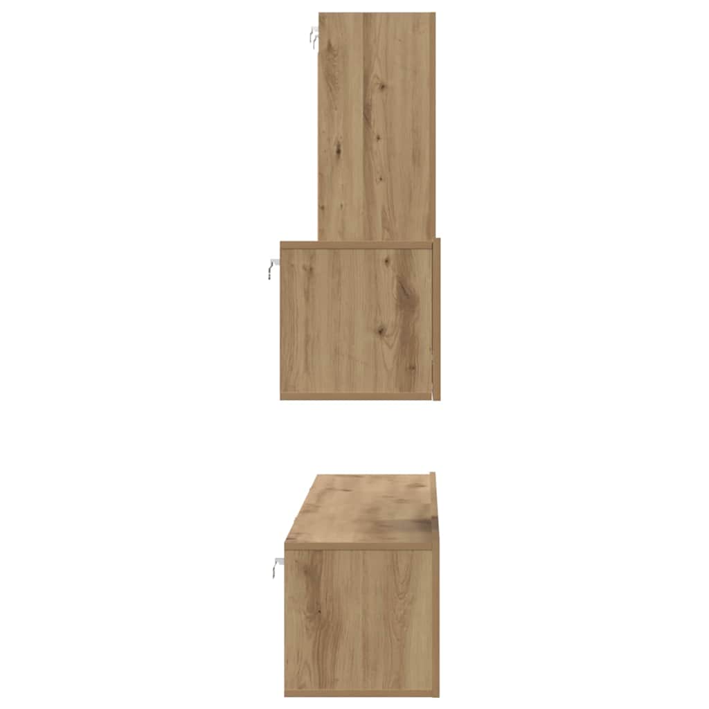 Wand-TV-Schrank 4 pcs Artisan-Eiche Holzwerkstoff